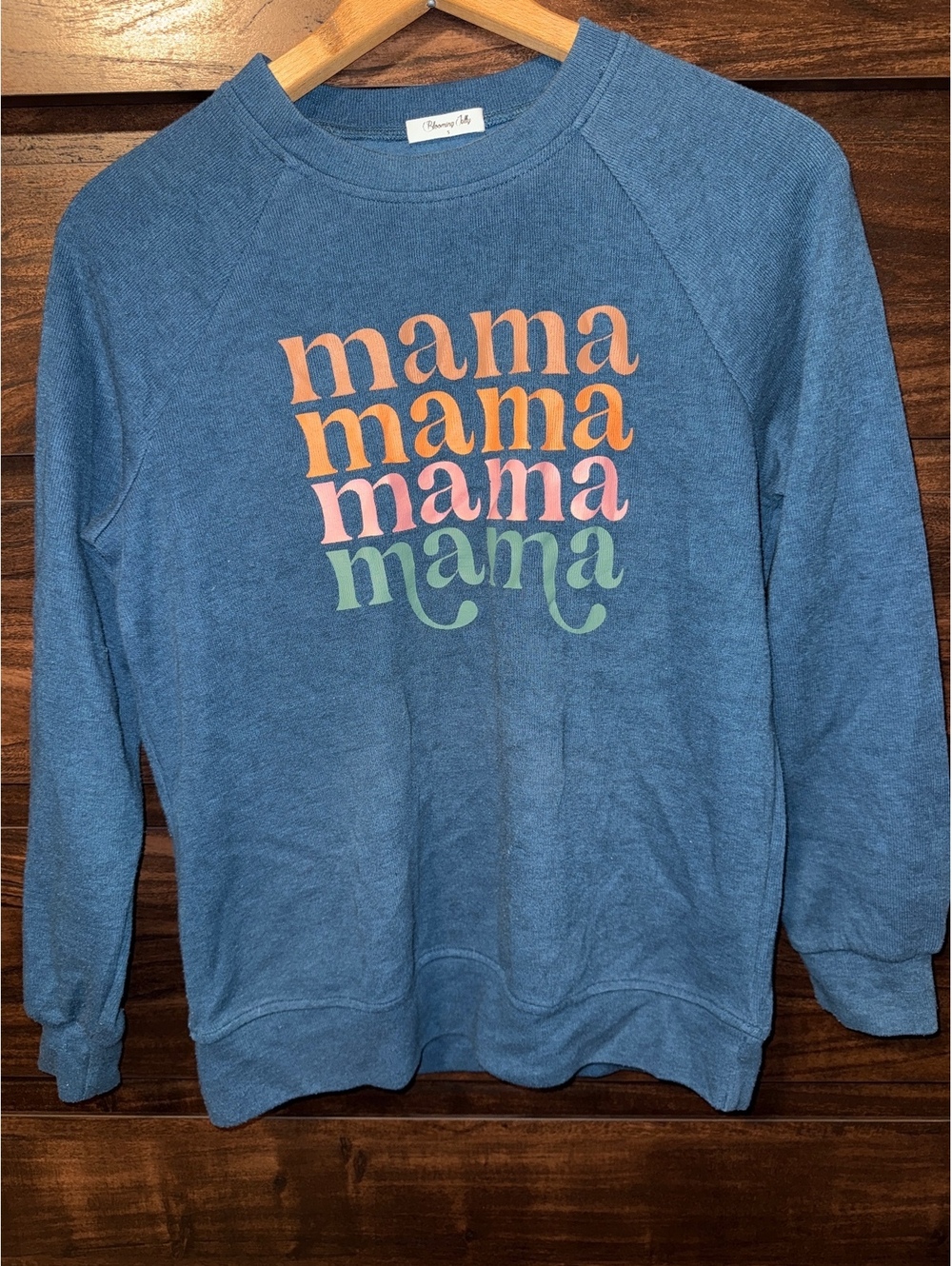 Blooming Jelly Blue Mama Graphic Sweatshirt Size Small
